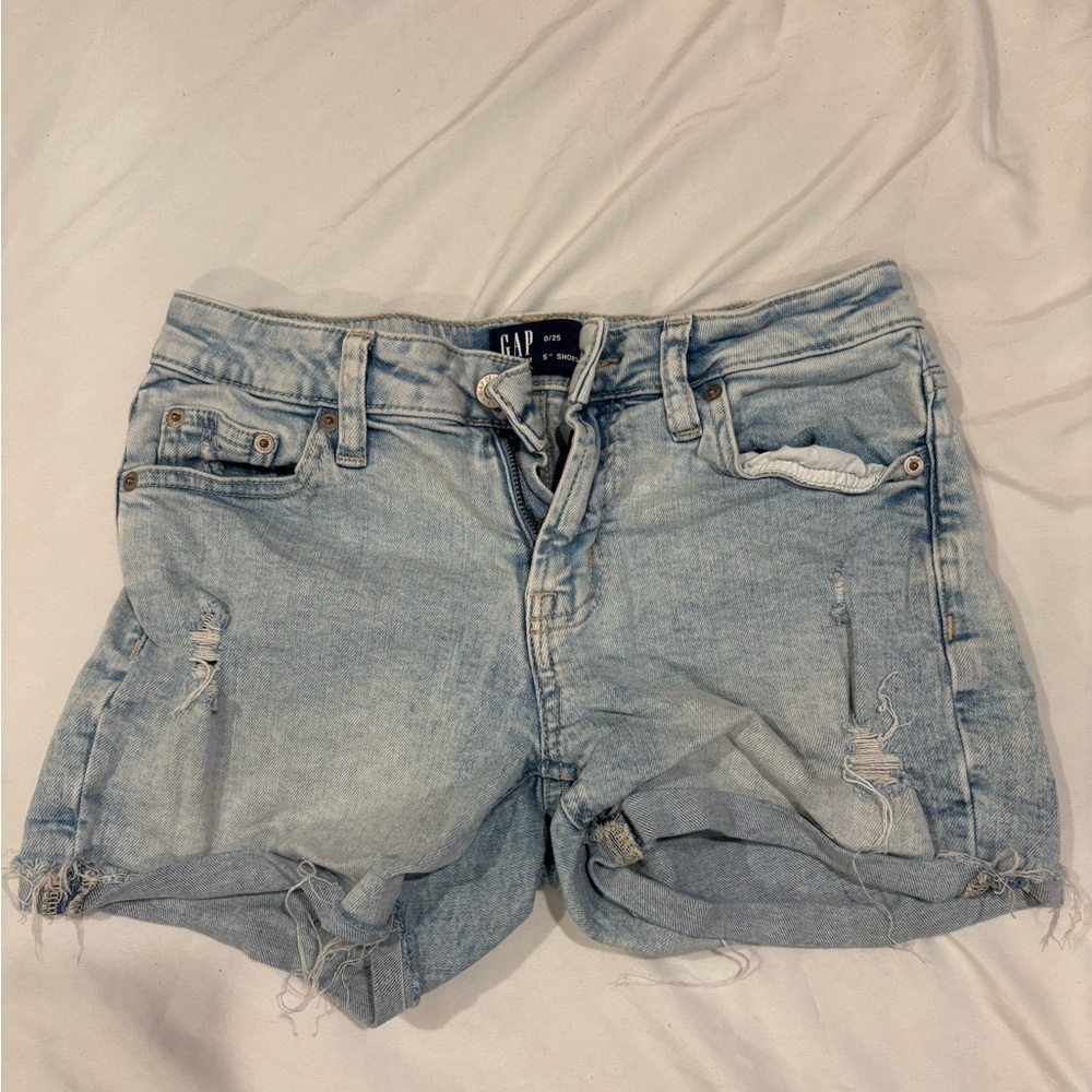 GAP Blue Jean Shorts Distressed Summer Style